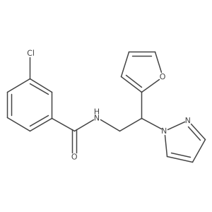 3-chloro-N-(2-(furan-2-yl)-2-(1H-pyrazol-1-yl)ethyl)benzamide Structure