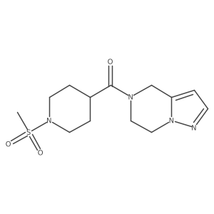 (6,7-dihydropyrazolo[1,5-a]pyrazin-5(4H)-yl)(1-(methylsulfonyl)piperidin-4-yl)methanone Structure