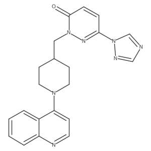 2-{[1-(quinolin-4-yl)piperidin-4-yl]methyl}-6-(1H-1,2,4-triazol-1-yl)-2,3-dihydropyridazin-3-one结构式