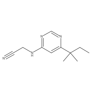 2-{[6-(2-Methylbutan-2-yl)pyrimidin-4-yl]amino}acetonitrile结构式