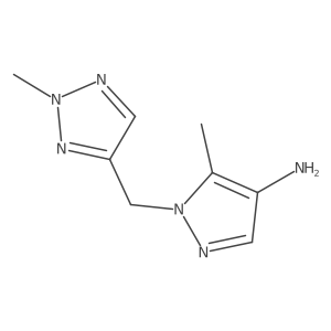 5-methyl-1-[(2-methyl-2H-1,2,3-triazol-4-yl)methyl]-1H-pyrazol-4-amine Structure
