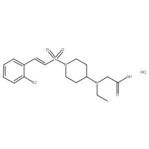2-[[1-[(E)-2-(2-Chlorophenyl)ethenyl]sulfonylpiperidin-4-yl]-ethylamino]acetic acid;hydrochloride结构式
