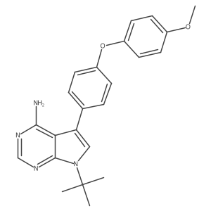 7-tert-Butyl-5-[4-(4-methoxy-phenoxy)-phenyl]-7H-pyrrolo[2,3-d]pyrimidin-4-ylamine Structure