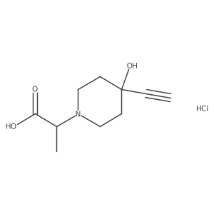 2-(4-Ethynyl-4-hydroxypiperidin-1-yl)propanoic acid hydrochloride结构式