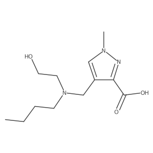 4-{[butyl(2-hydroxyethyl)amino]methyl}-1-methyl-1H-pyrazole-3-carboxylic acid结构式
