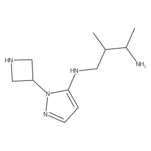N1-[1-(azetidin-3-yl)-1H-pyrazol-5-yl]-2-methylbutane-1,3-diamine结构式