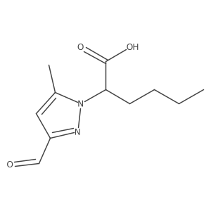 2-(3-formyl-5-methyl-1H-pyrazol-1-yl)hexanoic acid结构式