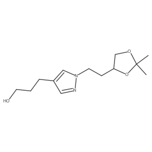 3-{1-[2-(2,2-dimethyl-1,3-dioxolan-4-yl)ethyl]-1H-pyrazol-4-yl}propan-1-ol结构式