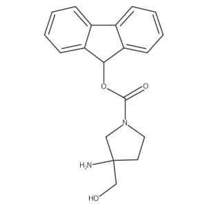 9H-fluoren-9-yl 3-amino-3-(hydroxymethyl)pyrrolidine-1-carboxylate结构式