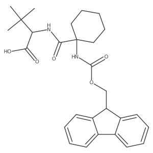 (2R)-2-{[1-({[(9H-fluoren-9-yl)methoxy]carbonyl}amino)cyclohexyl]formamido}-3,3-dimethylbutanoic acid Structure