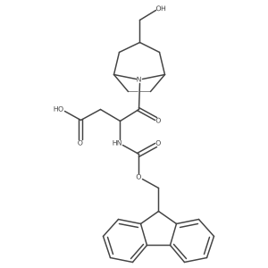 3-({[(9H-fluoren-9-yl)methoxy]carbonyl}amino)-4-[3-(hydroxymethyl)-8-azabicyclo[3.2.1]octan-8-yl]-4-oxobutanoic acid结构式