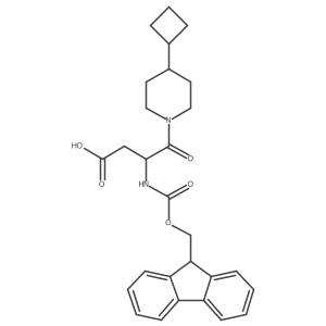 4-(4-cyclobutylpiperidin-1-yl)-3-({[(9H-fluoren-9-yl)methoxy]carbonyl}amino)-4-oxobutanoic acid结构式