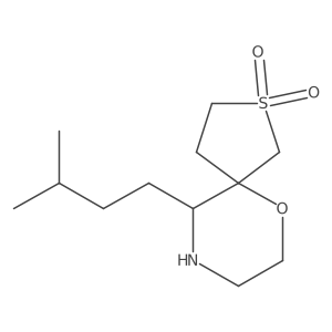 10-(3-Methylbutyl)-6-oxa-2lambda6-thia-9-azaspiro[4.5]decane-2,2-dione结构式