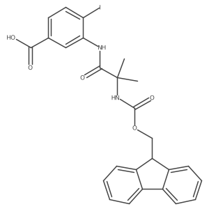 3-[2-({[(9H-fluoren-9-yl)methoxy]carbonyl}amino)-2-methylpropanamido]-4-iodobenzoic acid Structure