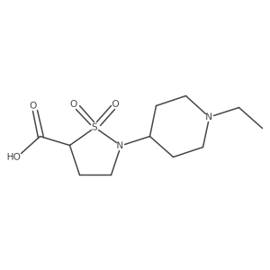 2-(1-Ethylpiperidin-4-yl)-1,1-dioxo-1lambda6,2-thiazolidine-5-carboxylic acid结构式