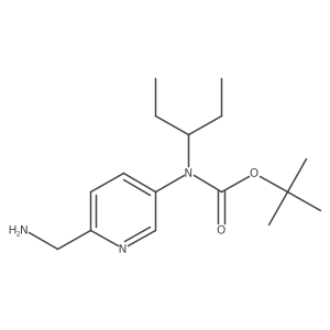 tert-butyl N-[6-(aminomethyl)pyridin-3-yl]-N-(pentan-3-yl)carbamate结构式