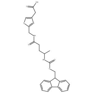 2-(2-{[4-({[(9H-fluoren-9-yl)methoxy]carbonyl}amino)pentanamido]methyl}-1,3-thiazol-4-yl)acetic acid结构式