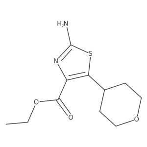 Ethyl 2-amino-5-(oxan-4-yl)-1,3-thiazole-4-carboxylate结构式