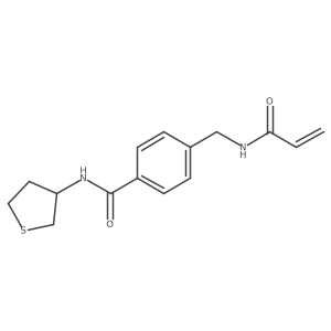 4-[(prop-2-enamido)methyl]-N-(thiolan-3-yl)benzamide结构式