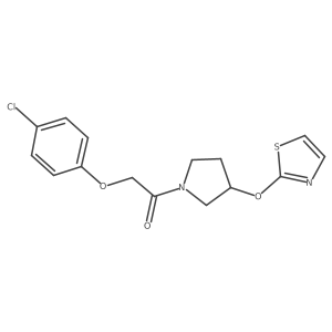 2-(4-Chlorophenoxy)-1-(3-(thiazol-2-yloxy)pyrrolidin-1-yl)ethanone结构式
