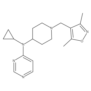 N-cyclopropyl-N-{1-[(3,5-dimethyl-1,2-oxazol-4-yl)methyl]piperidin-4-yl}pyrimidin-4-amine结构式