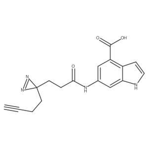 6-[3-(3-But-3-ynyldiazirin-3-yl)propanoylamino]-1H-indole-4-carboxylic acid Structure