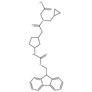 rac-2-[N-(cyclopropylmethyl)-2-[(1R,3S)-3-({[(9H-fluoren-9-yl)methoxy]carbonyl}amino)cyclopentyl]acetamido]acetic acid Structure