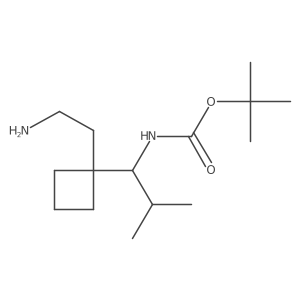 tert-butyl N-{1-[1-(2-aminoethyl)cyclobutyl]-2-methylpropyl}carbamate结构式