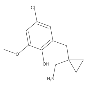 2-{[1-(Aminomethyl)cyclopropyl]methyl}-4-chloro-6-methoxyphenol结构式