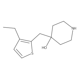 4-[(3-Ethylthiophen-2-yl)methyl]piperidin-4-ol结构式