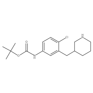 tert-butyl N-{4-chloro-3-[(piperidin-3-yl)methyl]phenyl}carbamate结构式