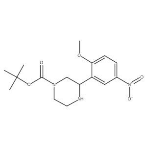 Tert-butyl 3-(2-methoxy-5-nitrophenyl)piperazine-1-carboxylate结构式