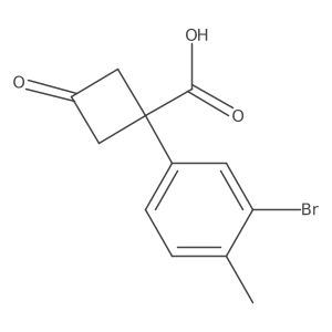 1-(3-Bromo-4-methylphenyl)-3-oxocyclobutane-1-carboxylic acid结构式