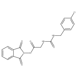 1,3-dioxo-2,3-dihydro-1H-isoindol-2-yl 2-({[(4-chlorophenyl)methyl]carbamoyl}amino)acetate结构式