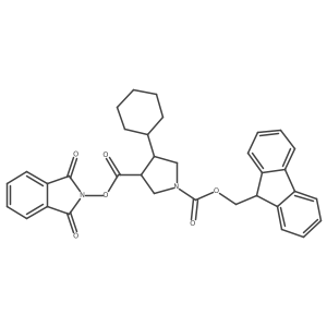 rac-3-(1,3-dioxo-2,3-dihydro-1H-isoindol-2-yl) 1-(9H-fluoren-9-yl)methyl (3R,4R)-4-cyclohexylpyrrolidine-1,3-dicarboxylate Structure