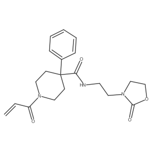 N-[2-(2-oxo-1,3-oxazolidin-3-yl)ethyl]-4-phenyl-1-(prop-2-enoyl)piperidine-4-carboxamide Structure