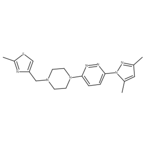 3-(3,5-dimethyl-1H-pyrazol-1-yl)-6-{4-[(2-methyl-1,3-thiazol-4-yl)methyl]piperazin-1-yl}pyridazine结构式