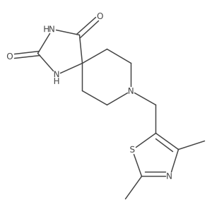8-[(2,4-Dimethyl-1,3-thiazol-5-yl)methyl]-1,3,8-triazaspiro[4.5]decane-2,4-dione结构式