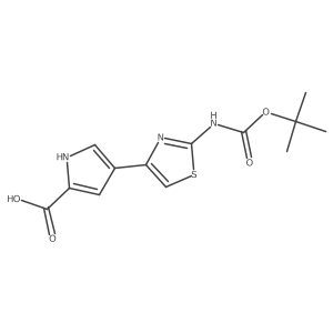 4-(2-{[(tert-butoxy)carbonyl]amino}-1,3-thiazol-4-yl)-1H-pyrrole-2-carboxylic acid结构式