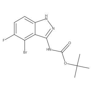 tert-butyl N-(4-bromo-5-fluoro-1H-indazol-3-yl)carbamate Structure