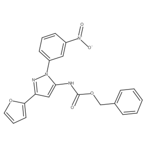 benzyl N-[3-(furan-2-yl)-1-(3-nitrophenyl)-1H-pyrazol-5-yl]carbamate Structure