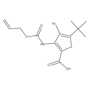 4-Bromo-5-tert-butyl-3-{[(prop-2-en-1-yloxy)carbonyl]amino}thiophene-2-carboxylic acid结构式