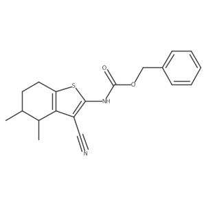 benzyl N-(3-cyano-4,5-dimethyl-4,5,6,7-tetrahydro-1-benzothiophen-2-yl)carbamate结构式