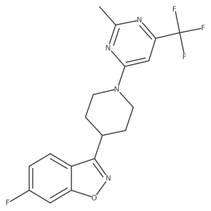 6-Fluoro-3-{1-[2-methyl-6-(trifluoromethyl)pyrimidin-4-yl]piperidin-4-yl}-1,2-benzoxazole Structure