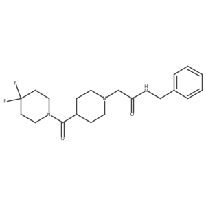 N-benzyl-2-[4-(4,4-difluoropiperidine-1-carbonyl)piperidin-1-yl]acetamide Structure