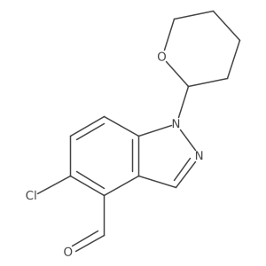 5-chloro-1-(tetrahydro-2H-pyran-2-yl)-1H-Indazole-4-carboxaldehyde结构式
