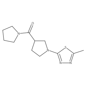 2-Methyl-5-[3-(pyrrolidine-1-carbonyl)pyrrolidin-1-yl]-1,3,4-thiadiazole结构式
