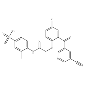 2-[4-chloro-2-(5-cyanopyridine-3-carbonyl)phenoxy]-N-(2-methyl-4-sulfamoyl-phenyl)acetamide Structure