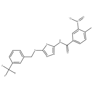 4-methyl-3-nitro-N-(5-((3-(trifluoromethyl)benzyl)thio)-1,3,4-thiadiazol-2-yl)benzamide Structure