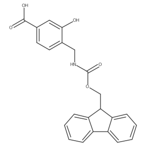 4-[({[(9H-fluoren-9-yl)methoxy]carbonyl}amino)methyl]-3-hydroxybenzoicacid结构式